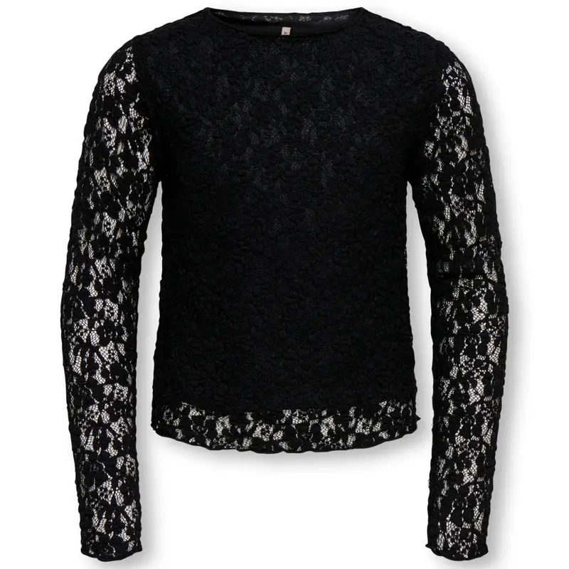 Zwarte longsleeve lace top Leika