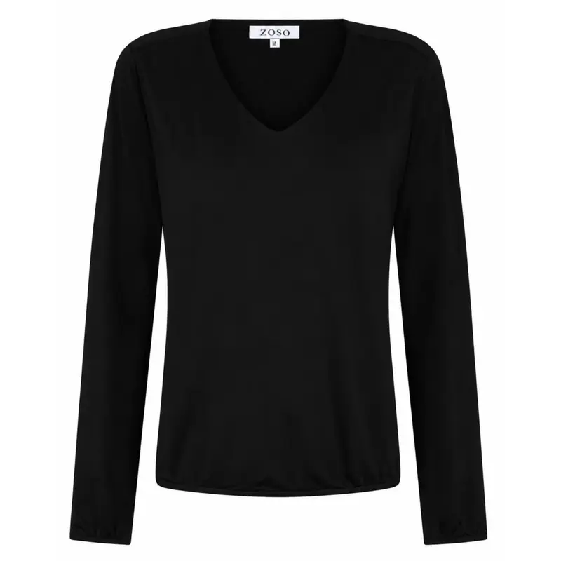Zwarte luxury basic top Josine