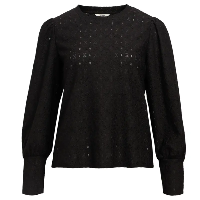 Zwarte regular longsleeve top Laila