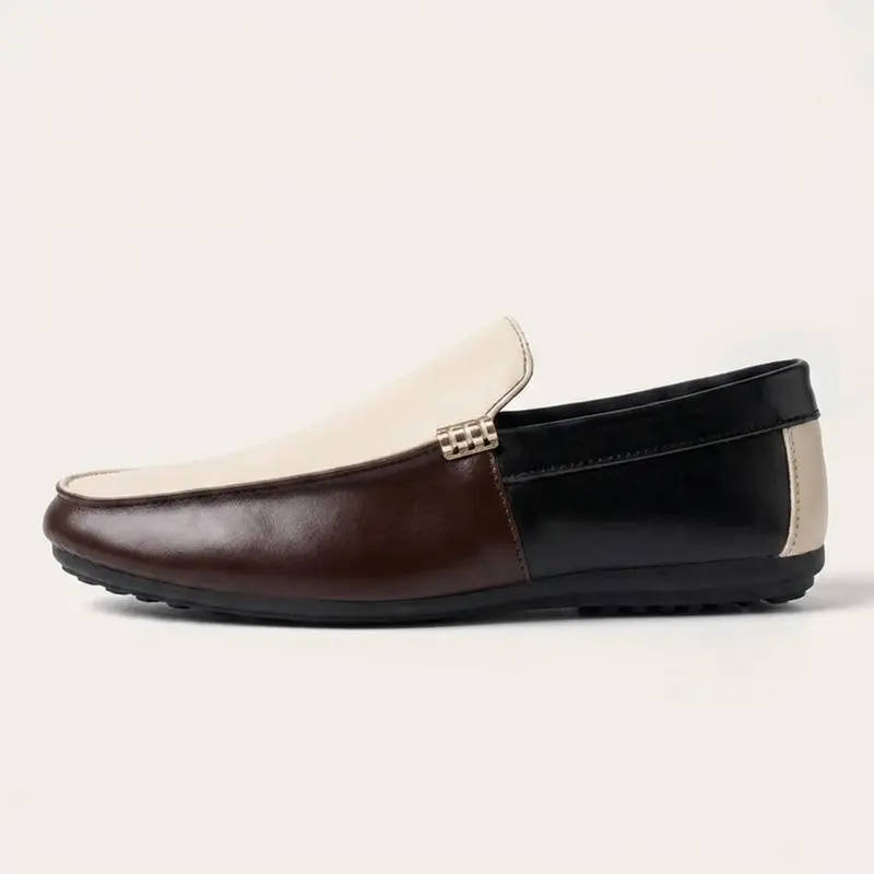 Zweifarbige Herren-Slipper